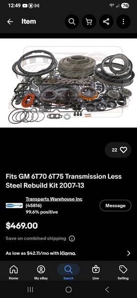Auto Plus Jms27 Chevrolet Traverse 2017 2018 Transmission Rebuild Kit