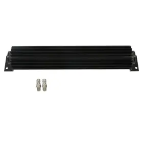 1182028 Menbager Universal Aluminum 15 Inch Dual Pass Transmission Trans Cooler With 1/4 Npt Fitting