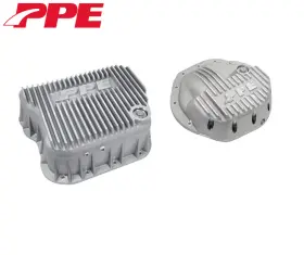 228051000 Ppe Raw Deep Trans Pan And Front Diff Cover For 03-09 Dodge Ram 2500/3500 5.9l