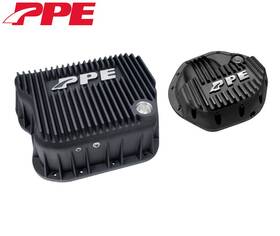 Ppe 228051020 Black Deep Trans Pan And Front Diff Cover For 03-09 Dodge Ram 2500/3500 5.9l